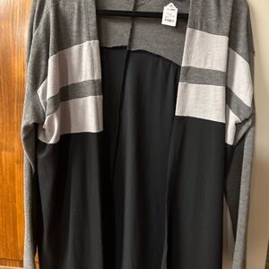 Very J Gray and Black Colorblock Cardigan